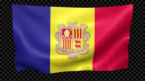 Andorra National Flag Waving Loop