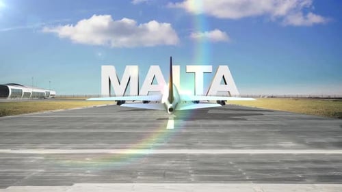 Commercial Airplane Landing Country Malta