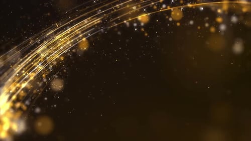 Elegant Golden Particles and Light Streaks Background