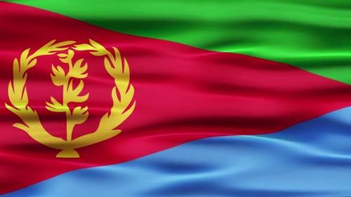 Eritrea National Flag Waving Seamless Loop Animation