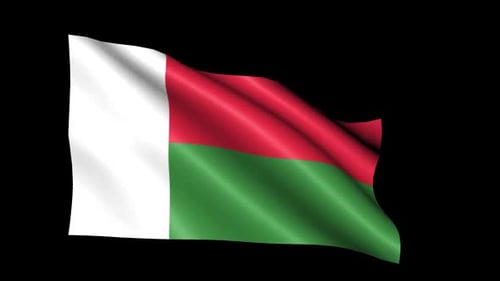 Drapeau de Madagascar soufflant dans le vent