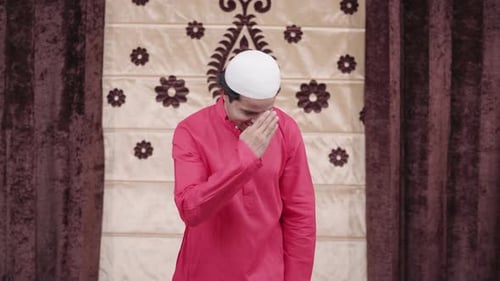 Muslim man greeting everybody