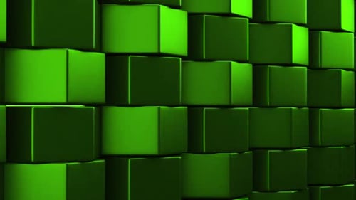 Green Rolling Cubes 3D Background