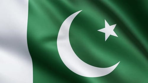 Realistic Waving Pakistan National Flag Seamless Loop Background