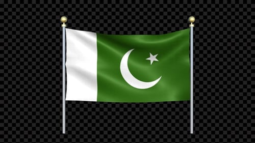 Realistic Waving Pakistan Flag with Alpha Channel