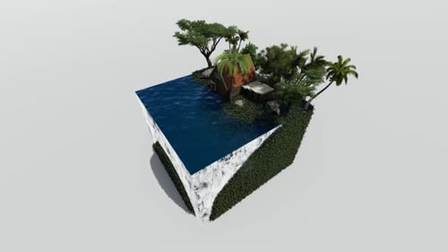 Isometric sea beach