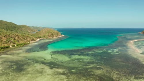 Tropical Island with Blue Lagoon
