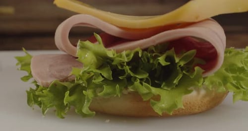 Delicious Ham and Cheese Sandwich Close Up