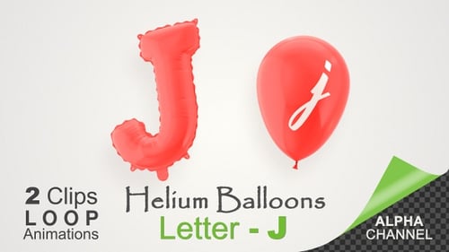 Floating Red Letter J and Small j Balloons