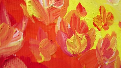 Abstract Brush Strokes on Canvas