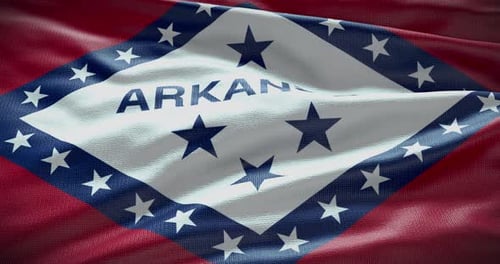 Realistic Waving Arkansas State Flag