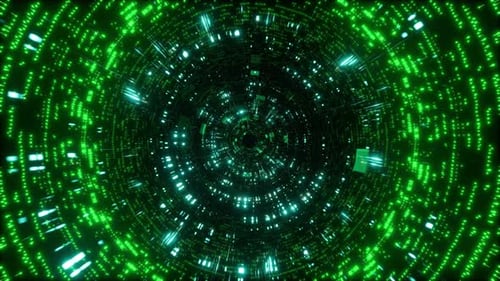 Abstract Matrix Binary Particles Tunnel 4K 01