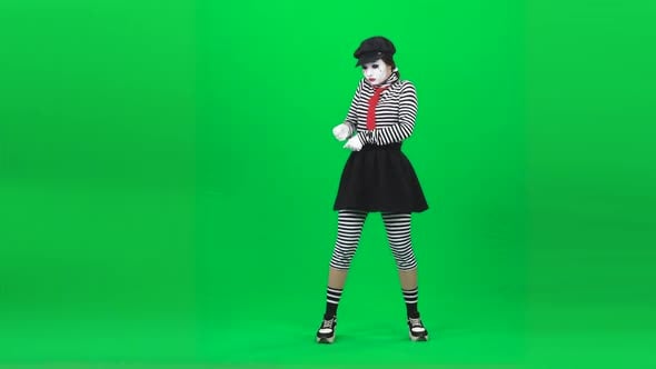 Mime Hardly Pulling Rope, Smiling, Showing Thumb Up, People Stock ...