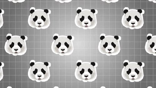 Pandakopf-Hintergrund Cartoon-Animation