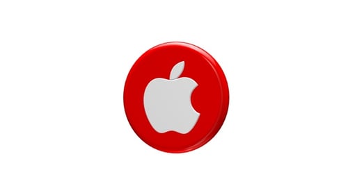 Modern 3D Rotating Apple Logo Button