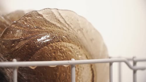 Water Rinsing Decorative Gold Leaf in Rack