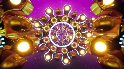 Gold Ornament Tunnel 4k