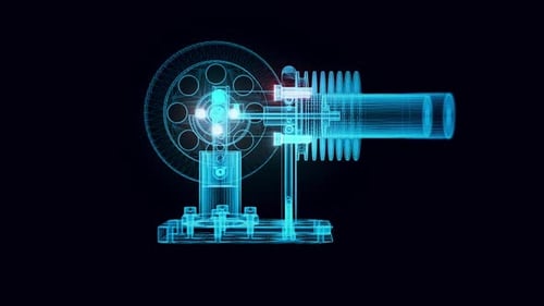 Miniature Horizontal Stirling Engine Hologram Rotating Hd
