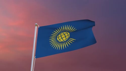 Realistic Commonwealth Flag Waving Seamless Loop