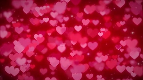 Animated Floating Pink Hearts Romantic Background Loop