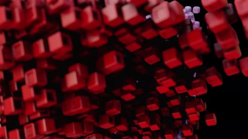 Abstract Geometric Cubes Digital Flow Background Animation