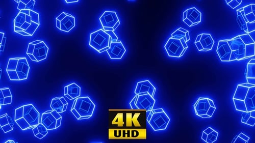 Dancing Blue Neon Things 4K