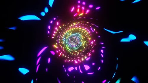 HD Audio Spectrum Neon Tunnel | Futuristic Music Visualizer Loop Background
