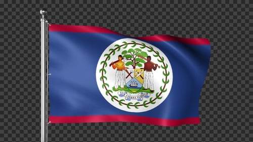 Belize Flag Waving Seamless Loop Animation