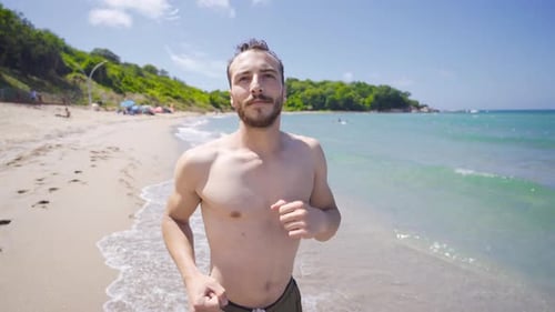 Running on the beach.