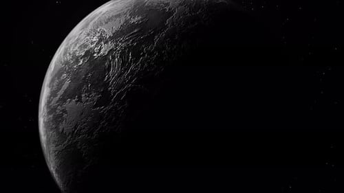 Rotation Realistic Gray Planet Animation