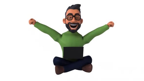 Homme indien de dessin animé 3D amusant avec alpha