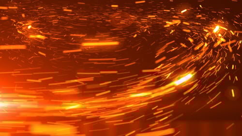 Dynamic Fiery Glowing Particles Swirling Motion Background
