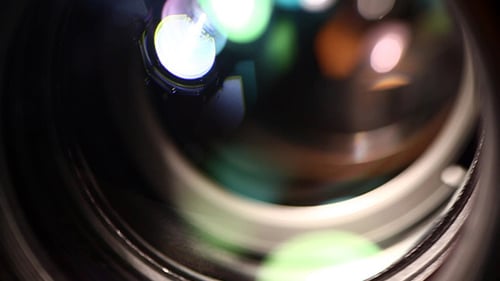 Abstract Lens Reflection with Colorful Lights