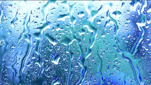 Abstract Water Droplets on Glass Surface