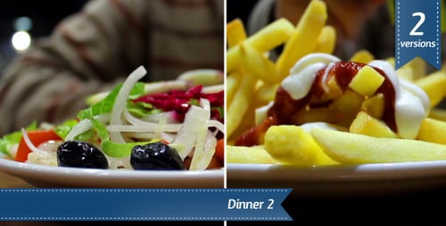 Fresh Salad and French Fries at Restaurant