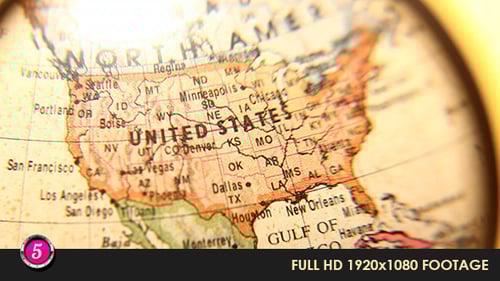 Close Up of Globe Showing United States