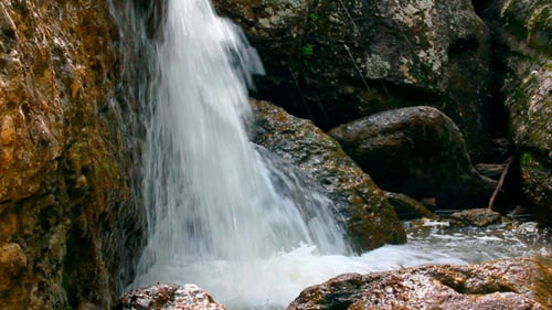 Waterfall Kukrauk In Russia, Ural