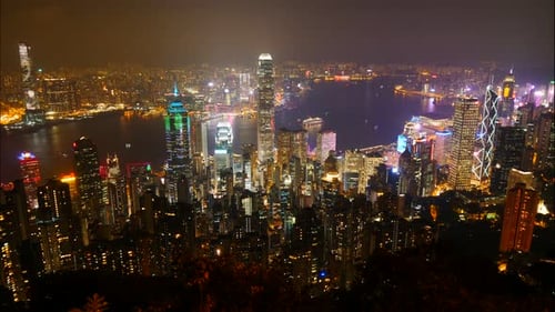 Wunderschönes Gebäude und Architektur rund um die Skyline von Hongkong