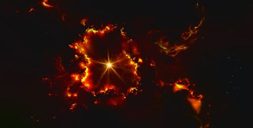 Colorful Space Nebula with Glowing Starburst Reveal