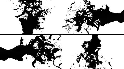 Dynamic Fluid Black Ink Splatter Transition