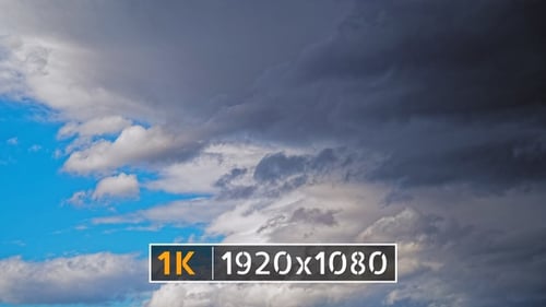 Dramatic Clouds Time Lapse Against Bright Blue Sky