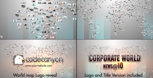 Global Network Dynamic Photo Map Logo Reveal