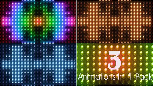 Colorful Geometric LED Light Grid Motion Background Loop