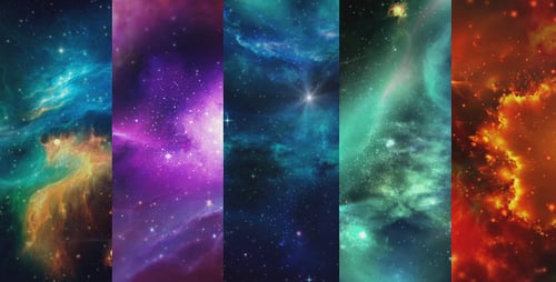 Animated Space Nebula Backgrounds Collection with Twinkling Stars