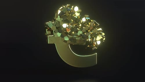 Collapsing Golden Euro Sign