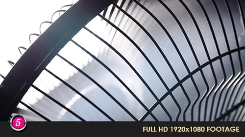 Spinning Fan Close Up with Blurred Blades