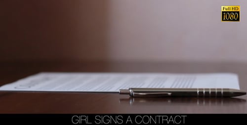 Girl Signs A Contract