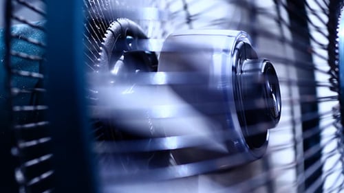 Spinning Fan Blades Providing Cool Airflow