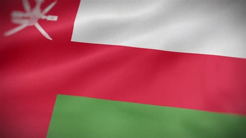 Realistic Waving Oman Flag Loop Background