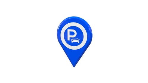 Animated 3D Parking Location Pin Icon